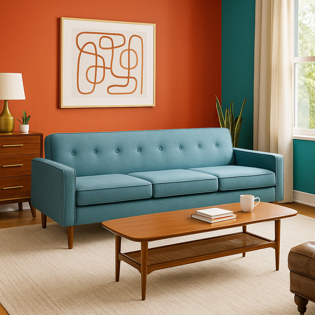 Mid Century Modern Sofa detail view 2 - Whats New Furniture - Portland, Oregon