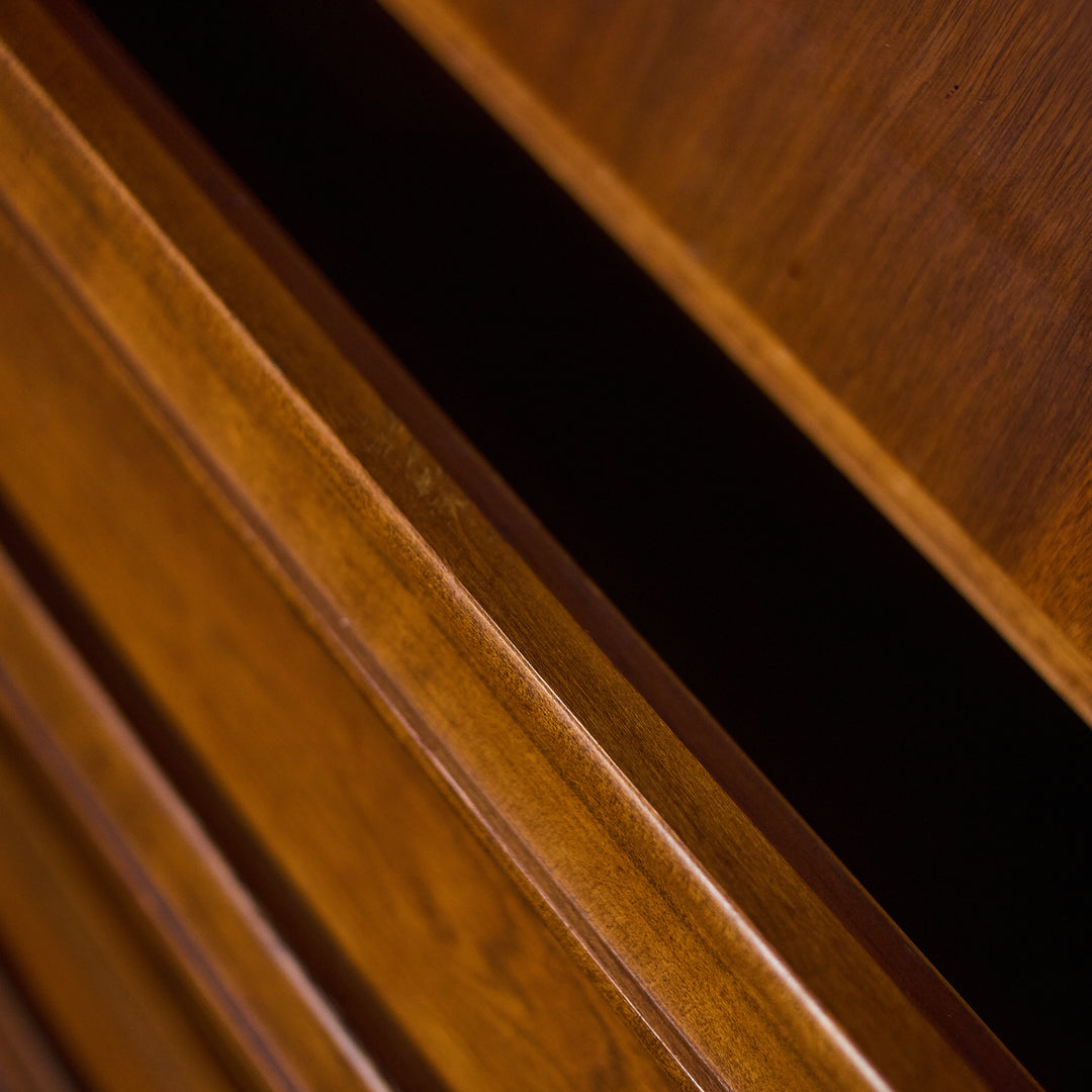 Midcentury Modern Walnut 5 Drawer Dresser detail view 3 - Whats New Furniture - Portland, Oregon