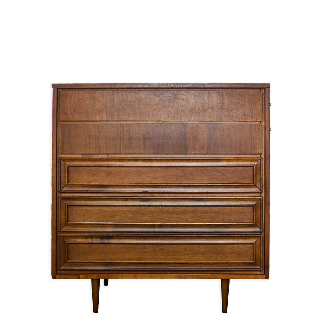 Midcentury Modern Walnut 5 Drawer Dresser - Whats New Furniture - Portland, Oregon