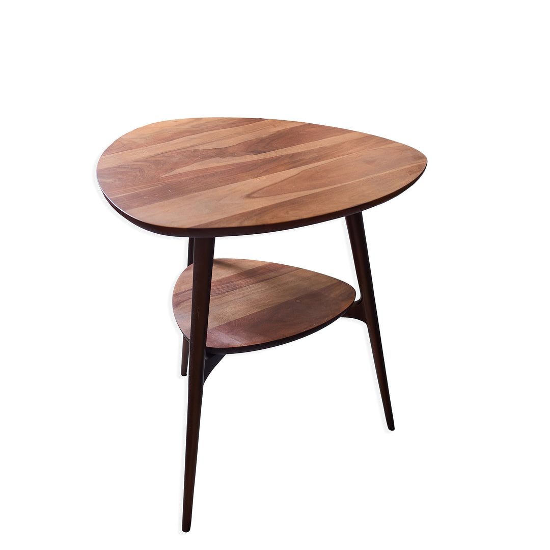 Mid Century Modern Wood and Metal End Table detail view - Whats New Furniture - Portland, Oregon