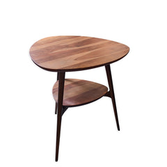 Mid Century Modern Wood and Metal End Table detail view - Whats New Furniture - Portland, Oregon