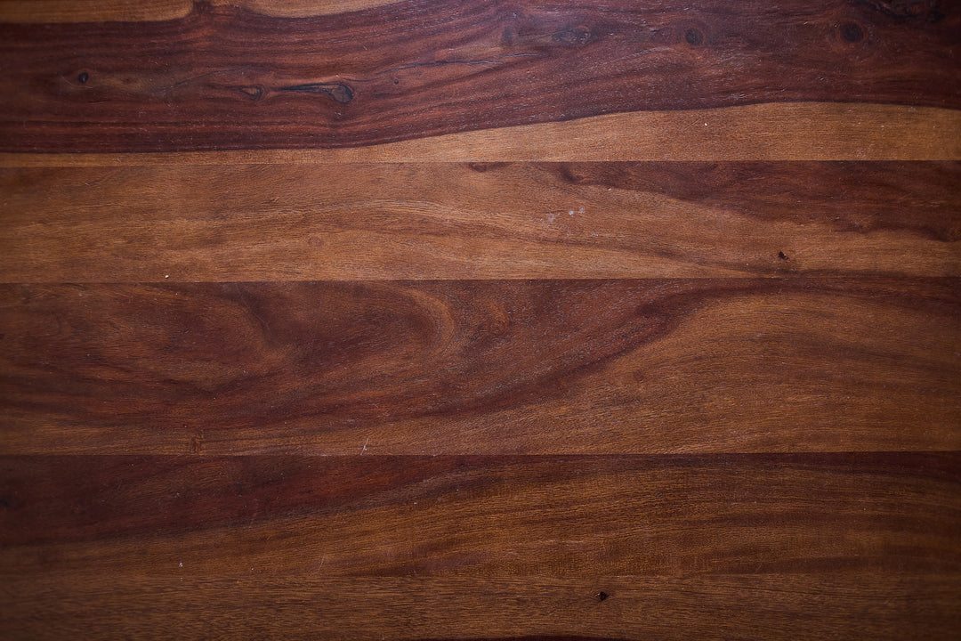 Mid Century Modern Wood and Metal Oval Coffee Table detail view 3 - Whats New Furniture - Portland, Oregon
