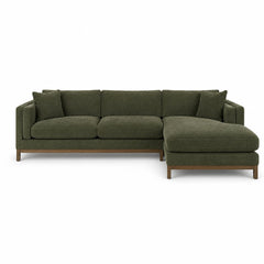 Meadows Open Chaise Sectional in Rizz Moss front view - chaise sectional by Stanton - Whats New Furniture Portland OR