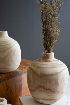 Medium Turned Wood Bulb Vase — view 2