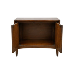 Medium walnut mid-century sideboard with a compact low case by Broyhill - detail view 1