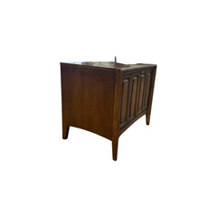 Medium walnut mid-century sideboard with a compact low case by Broyhill - detail view 2