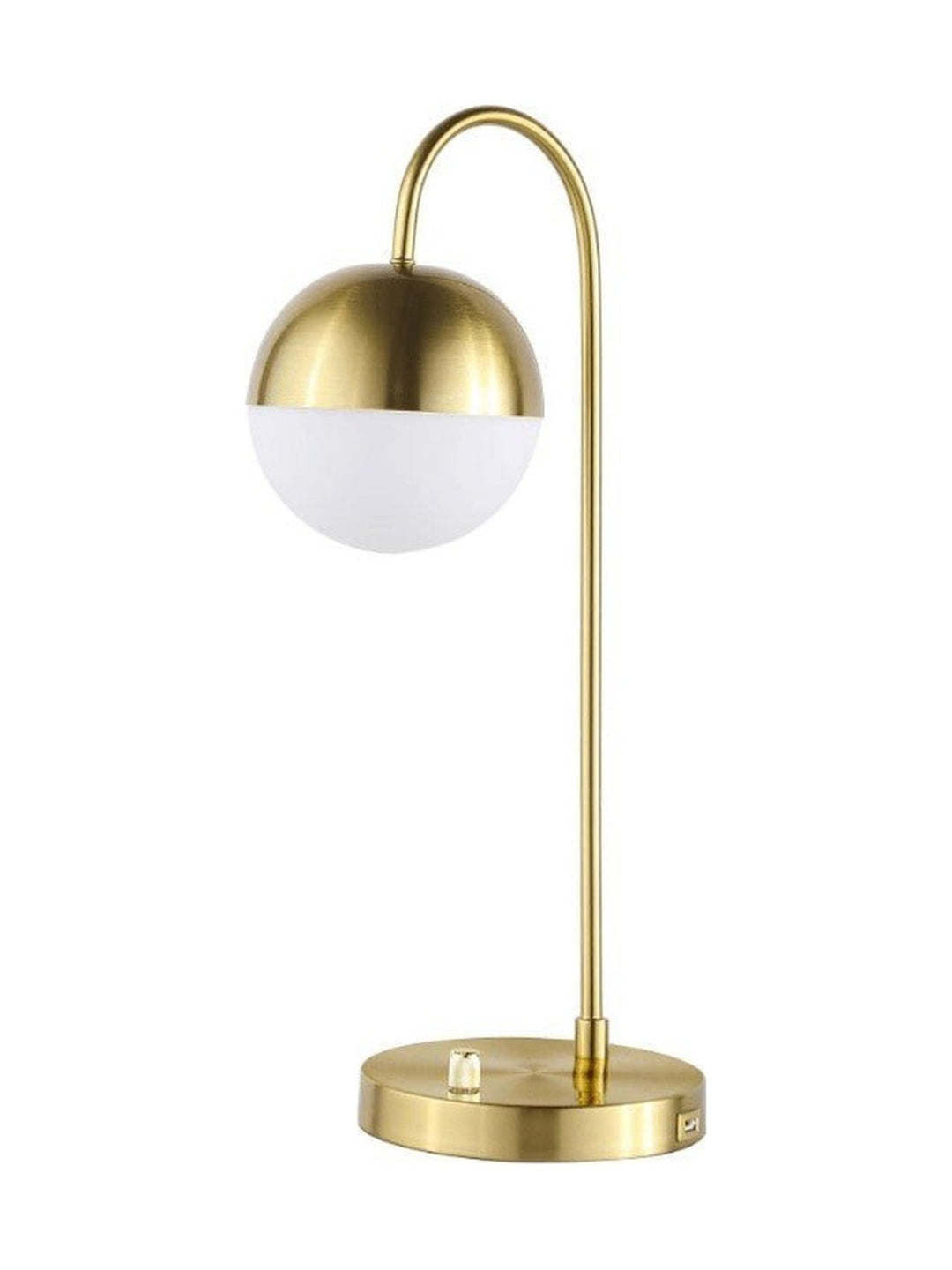 Merrick Spherical Arched Table Lamp in Gold - arched table lamp by Coaster - Whats New Furniture Portland OR