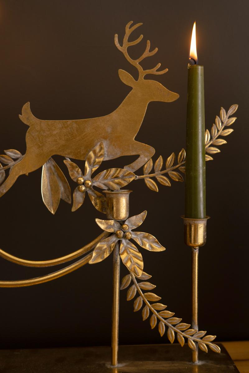 Metal Reindeer Taper Candelabra reindeer detail - home decor by Kalalou - Whats New Furniture Portland OR