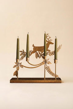 Metal Reindeer Taper Candelabra on a studio background - home decor by Kalalou - Whats New Furniture Portland OR
