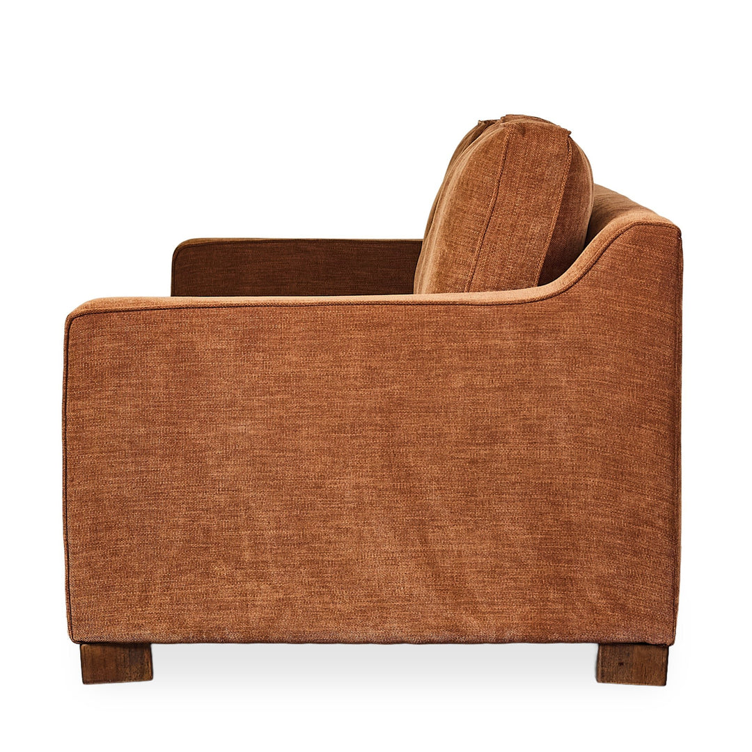 Metro Transitional Sofa in Nexus Toffee lifestyle setting - transitional sofa by Stylus - Whats New Furniture Portland OR