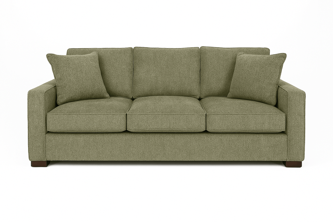 Metro Transitional Sofa in olive velvet configuration shot - transitional sofa by Stylus - Whats New Furniture Portland OR