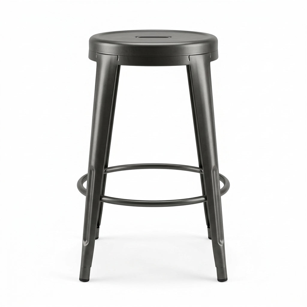 Metropolis Backless Counter Stool in Gunmetal - backless counter stool by NPD - Whats New Furniture Portland OR