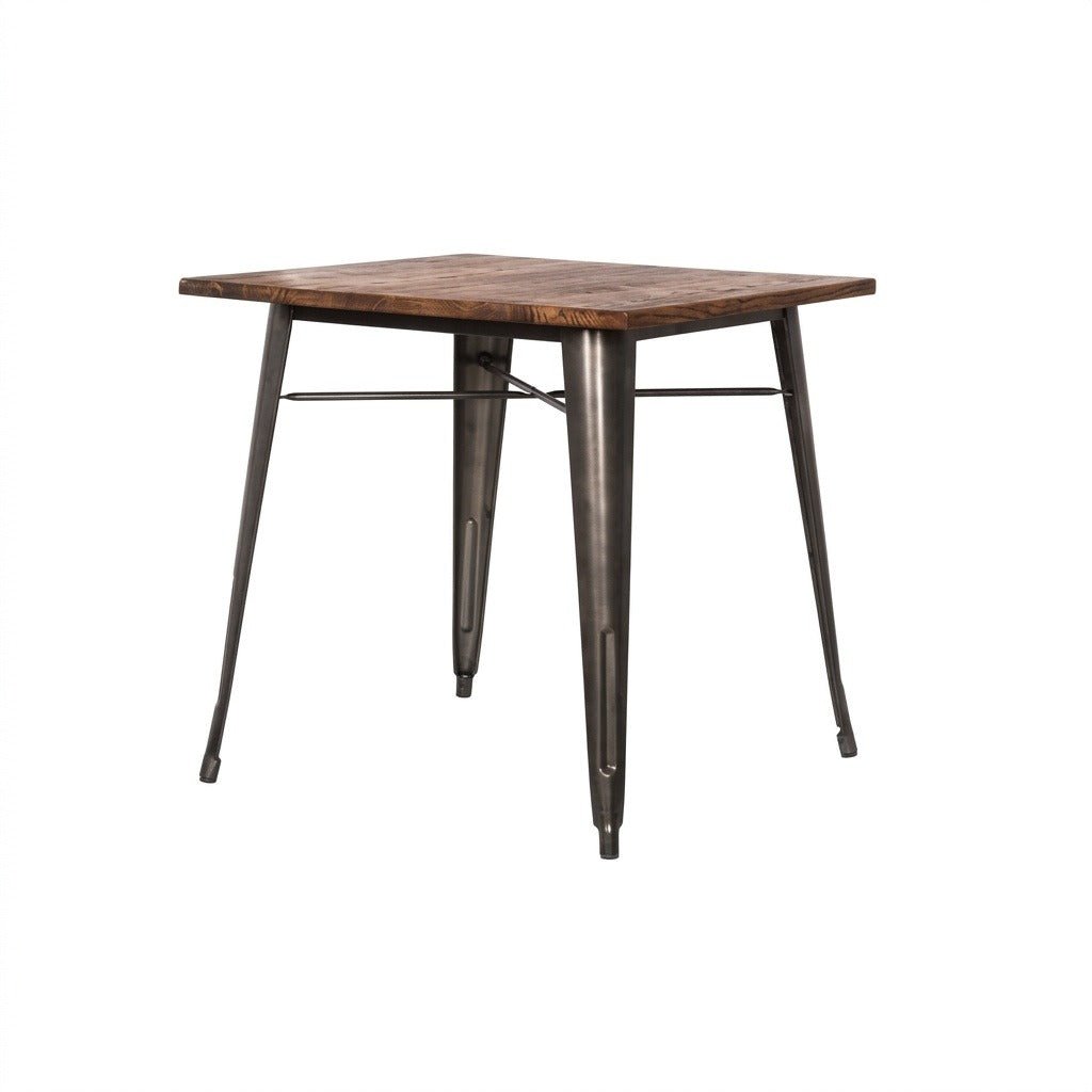 Metropolis Dining Table in wood & gunmetal - industrial bistro dining table by NPD - Whats New Furniture Portland OR