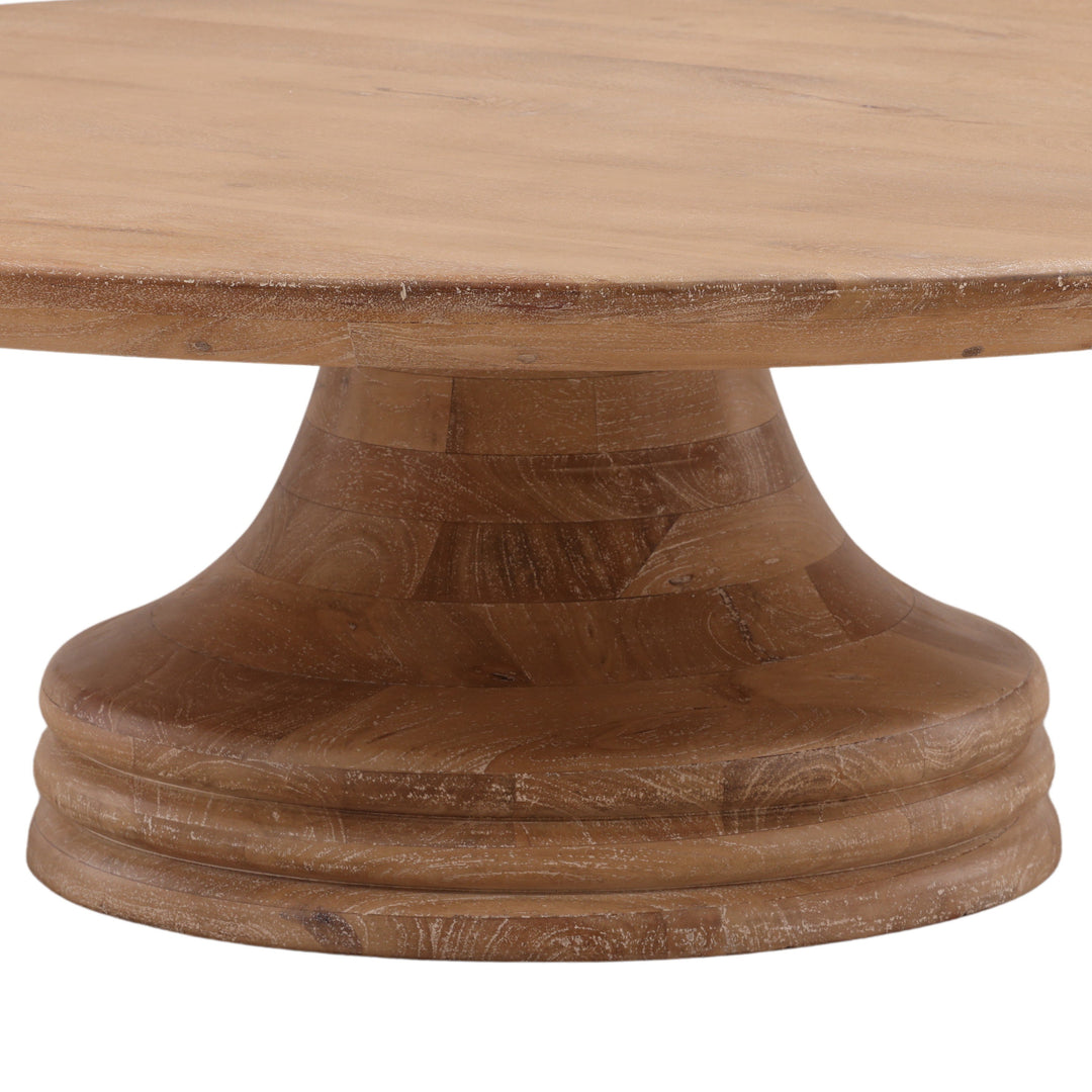 Meylin Coffee Table - Light Natural Mango Wood wood construction detail 2 - Coffee Tables by Dovetail - Whats New Furniture Portland OR