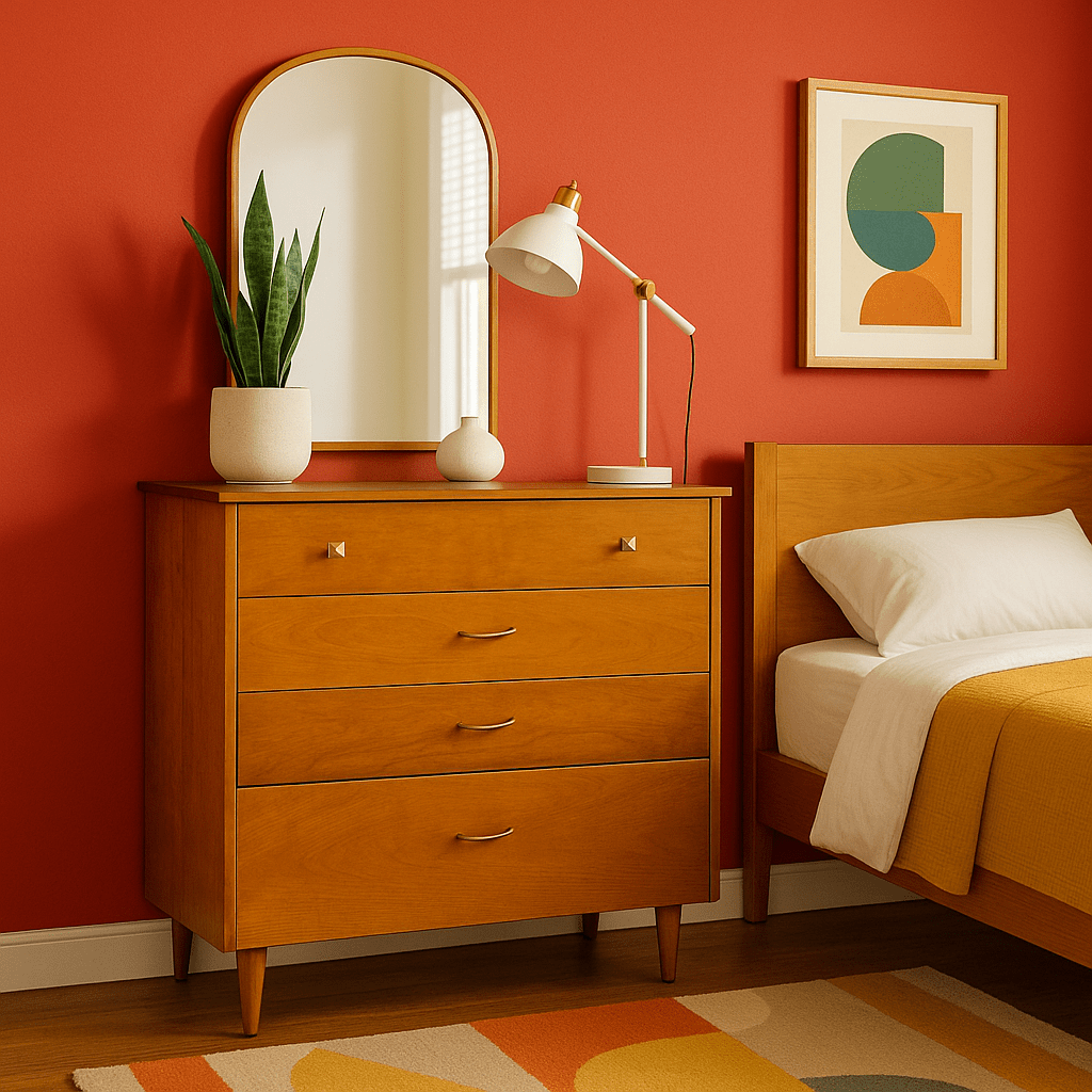 Mid - Century Modern Chest detail view 4 - Whats New Furniture - Portland, Oregon