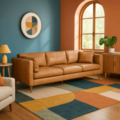 Beckwith Leather Sofa detail view 5 - Whats New Furniture - Portland, Oregon