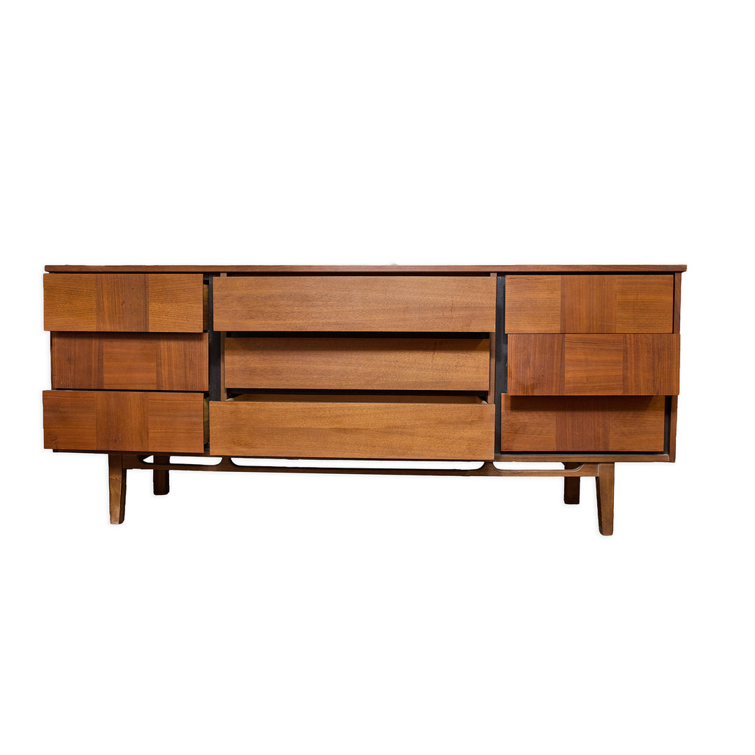 Mid Century Modern 9 Drawer Dresser detail view - Whats New Furniture - Portland, Oregon