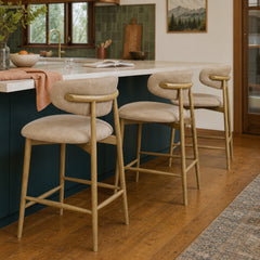 Milo Counter Stool in Natural at a kitchen island - counter stool by LH Imports - Whats New Furniture Portland OR