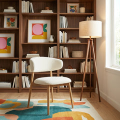Milo Dining Chair in Mocha view 15 - curved leather dining chair - Whats New Furniture Portland OR