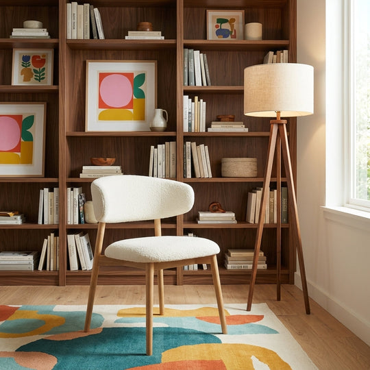 Milo Dining Chair in Mocha view 15 - curved leather dining chair - Whats New Furniture Portland OR