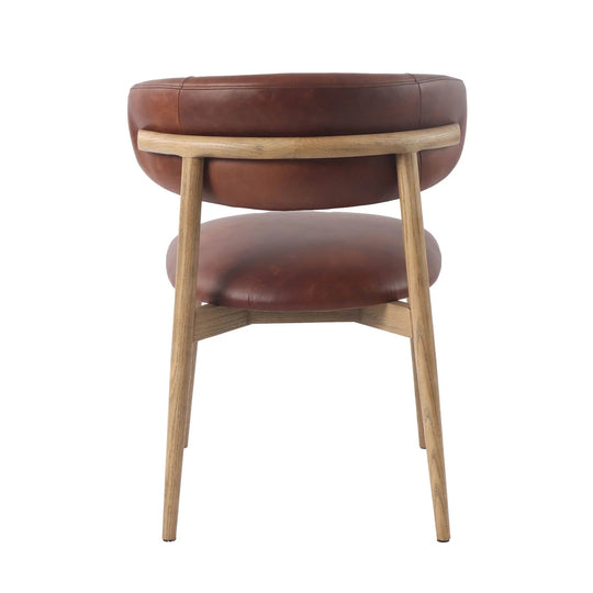 Milo Dining Chair in Savile Flax fabric closeup - curved leather dining chair - Whats New Furniture Portland OR