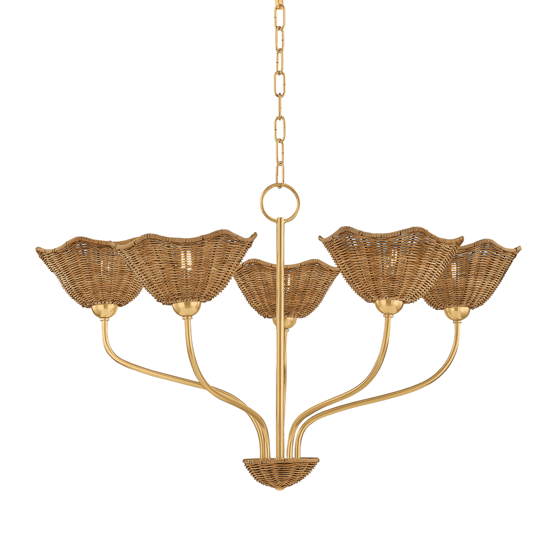 Kehlani 5-Light Chandelier, Aged Brass by Mitzi - product view