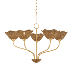 Kehlani 5-Light Chandelier, Aged Brass by Mitzi - product view - Whats New Furniture Portland OR