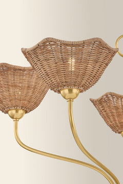 Kehlani 5-Light Chandelier, Aged Brass by Mitzi detail view 2 - Whats New Furniture Portland OR