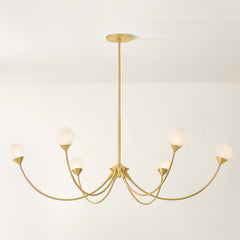 Natasha 6-Light Chandelier, Aged Brass by Mitzi detail view - Whats New Furniture Portland OR