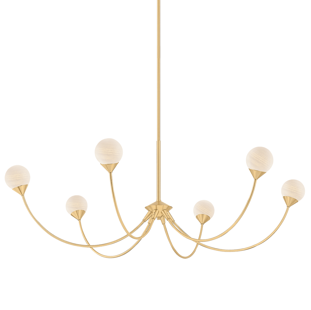 Natasha 6-Light Chandelier, Aged Brass by Mitzi - product view