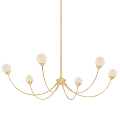 Natasha 6-Light Chandelier, Aged Brass by Mitzi - product view - Whats New Furniture Portland OR