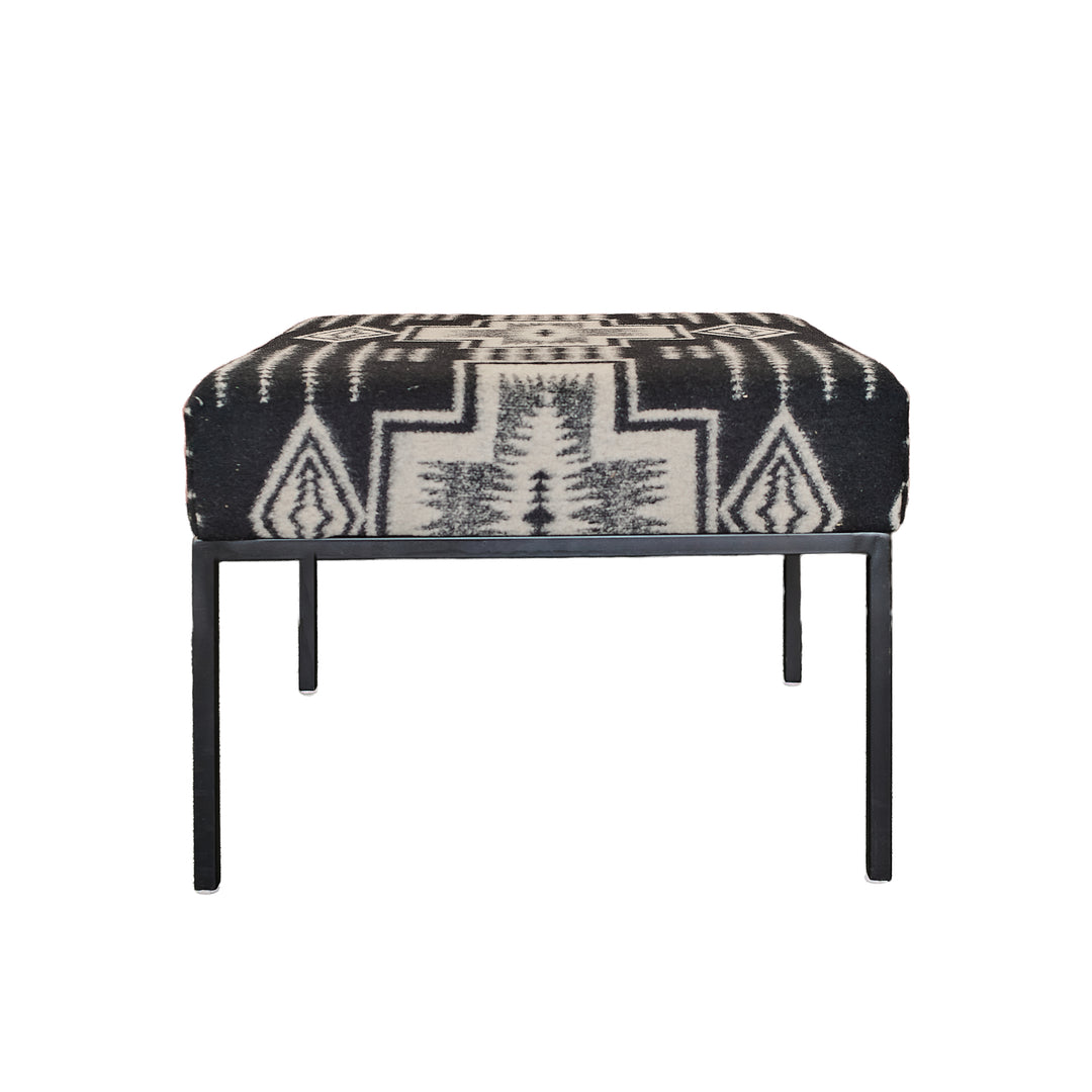 Modern Ottoman in New Pendleton Fabric - Whats New Furniture - Portland, Oregon