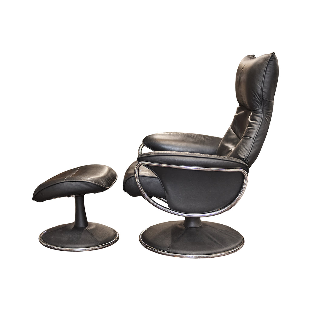 Modern Swivel Chair with Ottoman - Whats New Furniture - Portland, Oregon
