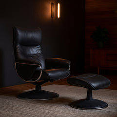 Modern Swivel Chair with Ottoman detail view 3 - Whats New Furniture - Portland, Oregon