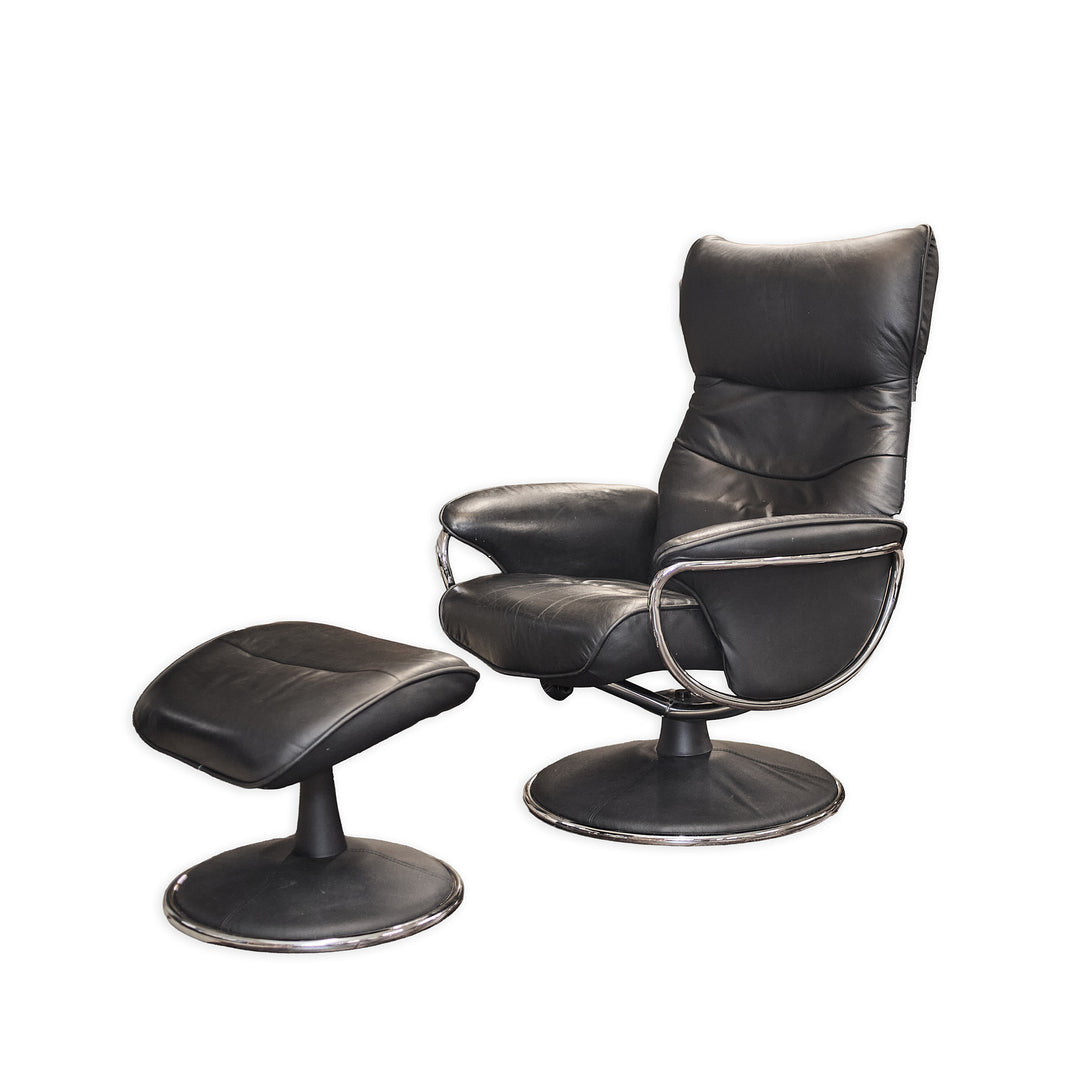 Modern Swivel Chair with Ottoman detail view - Whats New Furniture - Portland, Oregon