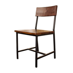 Modern Wood and Iron Dining Chair detail view - Whats New Furniture - Portland, Oregon