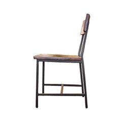 Modern Wood and Iron Dining Chair detail view 2 - Whats New Furniture - Portland, Oregon