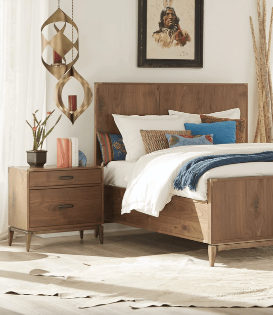 Adler Two Drawer Nightstand in Natural Walnut - Whats New Furniture - Portland, Oregon