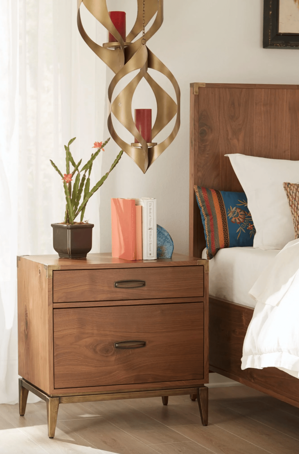 Adler Two Drawer Nightstand in Natural Walnut - Whats New Furniture - Portland, Oregon