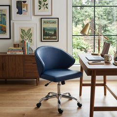 Albus Swivel Desk Chair styled in a bright Portland mid-century modern interior - Whats New Furniture