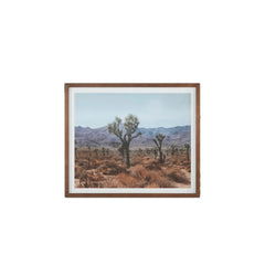 Desert Art framed print of Joshua tree desert landscape in walnut frame by Moe&