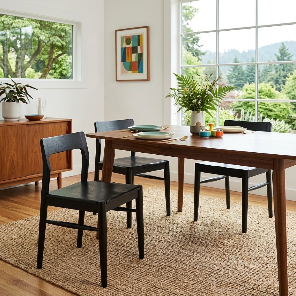 Owing Dining Chair styled in a bright Portland mid-century modern interior - Whats New Furniture