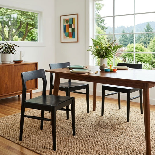 Owing Dining Chair styled in a bright Portland mid-century modern interior - Whats New Furniture