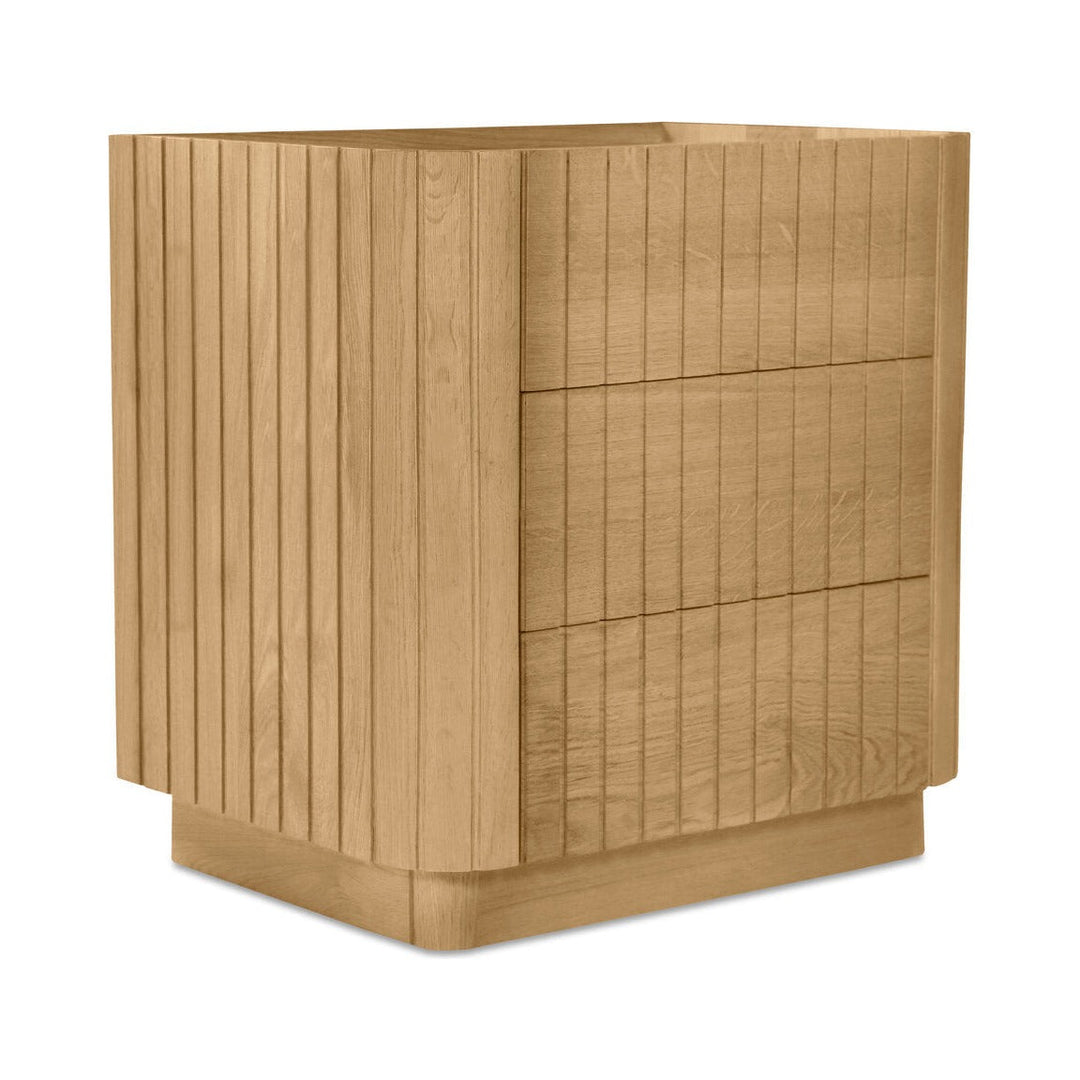 Povera 3 Drawer Nightstand in Oak - oak nightstand by Moe's - Whats New Furniture Portland OR