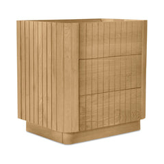 Povera 3 Drawer Nightstand in Oak - oak nightstand by Moe&