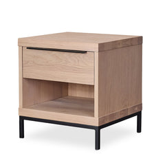 Montego One Drawer Nightstand in natural detail view - mid-century oak nightstand by Moe&