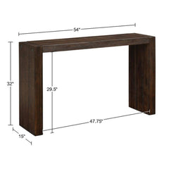Monterey Counter-Height Wood Console Table in Brown side angle - counter height console table by Olliix - Whats New Furniture Portland OR