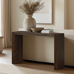 Monterey Counter-Height Wood Console Table in Brown room setting - counter height console table by Olliix - Whats New Furniture Portland OR