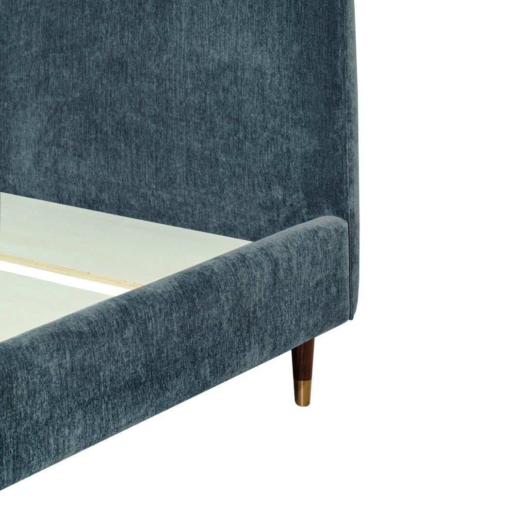 Moxie King Bed Frame in Dust Blue back view - king upholstered platform bed by LH Imports - Whats New Furniture Portland OR