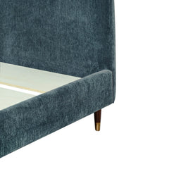 Moxie King Bed Frame in Dust Blue back view - king upholstered platform bed by LH Imports - Whats New Furniture Portland OR